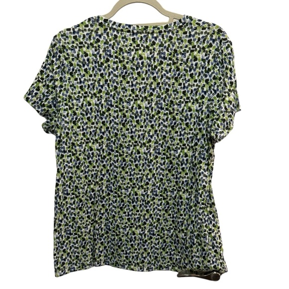 Croft & Barrow - The Classic Tee - V-Neck Green / Blue Print - Size XL - Picture 2 of 4